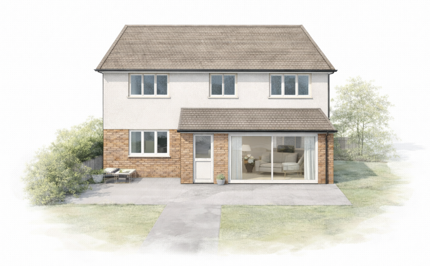 Modern rear house extension with bifold doors designed by Essex architects